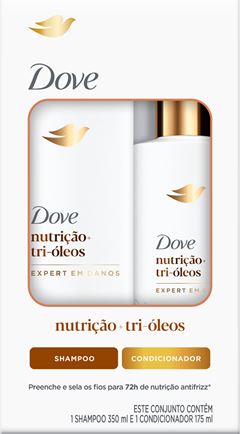 Kit Dove Nutricao + Tri Oleos  Shampoo 350ml + Co 175ml