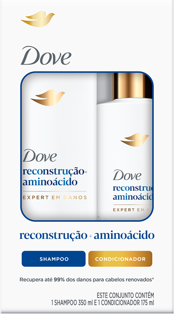 Kit Dove Reconstrucao + Aminoacidos Shampoo 350ml + Co 175ml