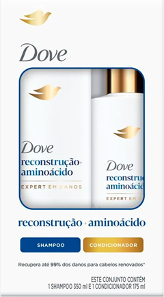 Kit Dove Reconstrucao + Aminoacidos Shampoo 350ml + Co 175ml
