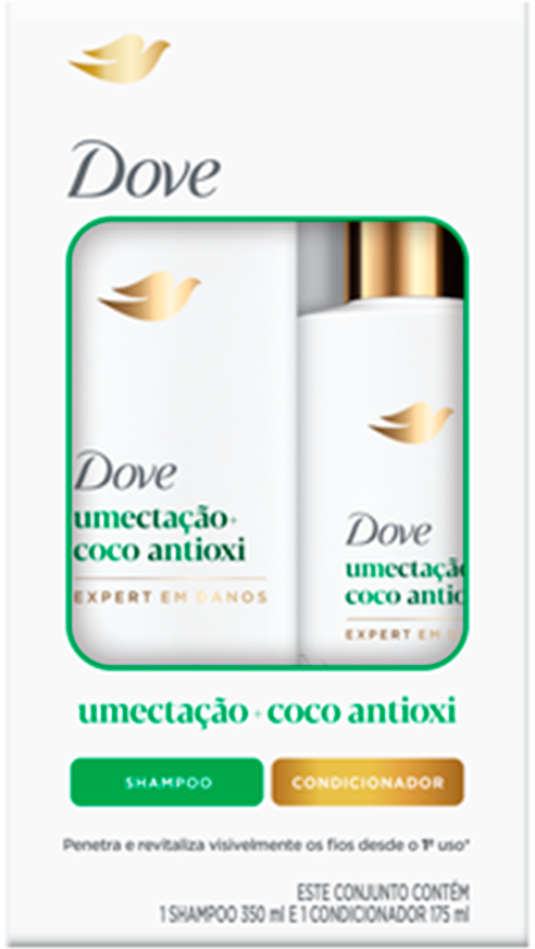 Kit Dove Umectacao + Coco Antioxi Shampoo 350ml + Co 175ml