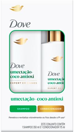 Kit Dove Umectacao + Coco Antioxi Shampoo 350ml + Co 175ml