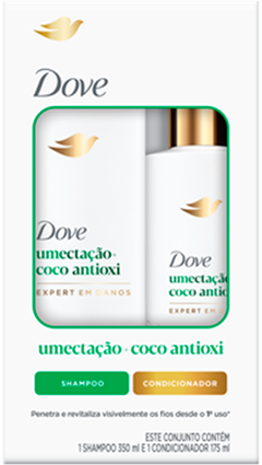 Kit Dove Umectacao + Coco Antioxi Shampoo 350ml + Co 175ml