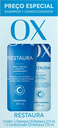 Kit Ox Restaura Shampoo 375ml + Condicionador 170ml