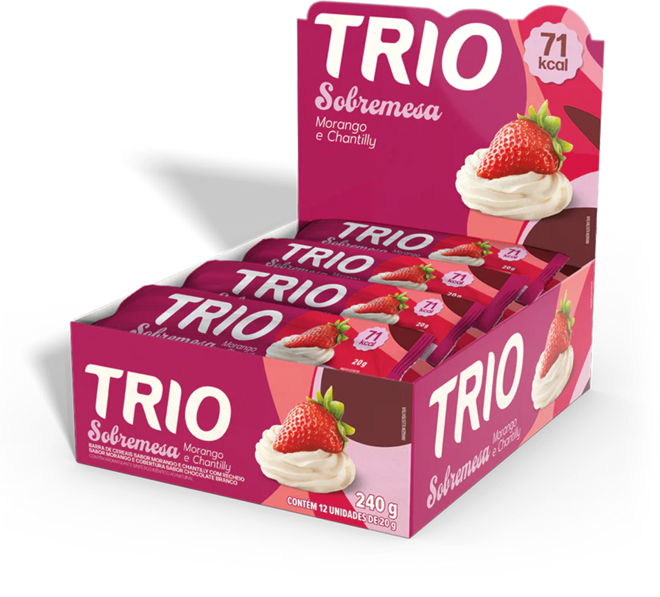 Barra De Cereal Trio Morango E Chantilly 20g