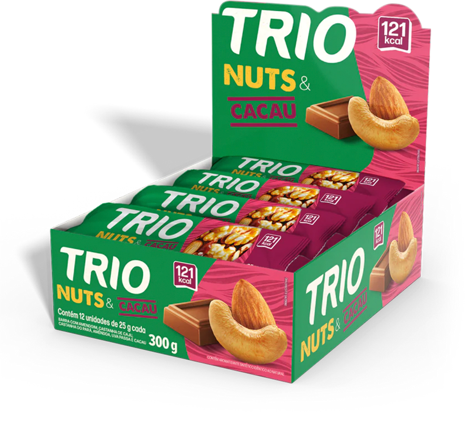 Barra De Cereal Trio Nuts Chocolate 25g