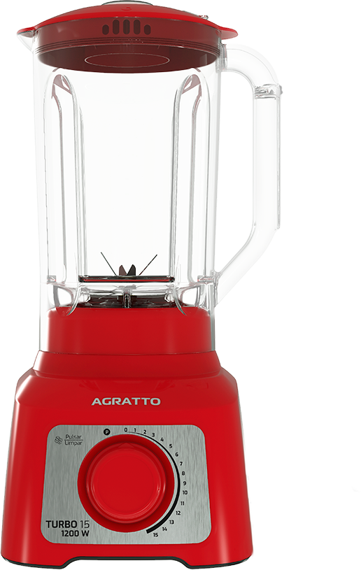 Liquidificador Agratto 15 Velocidades Vermelho 1200w 220v