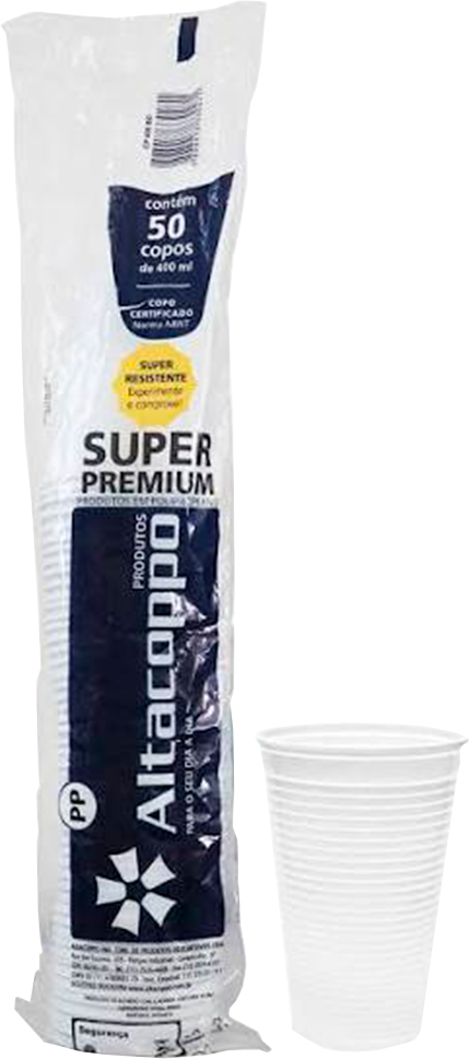 Copo Descartavel Altacoppo Pp Transparente 400ml 50un