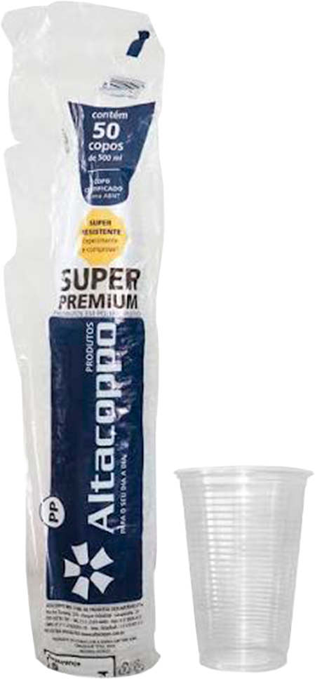 Copo Descartavel Altacoppo Pp Transparente 500ml 50un