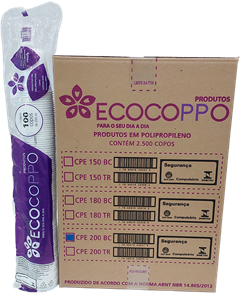 Copo Descartavel Ecocoppo Pp Branco 200ml 100un