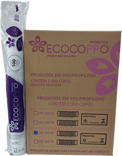 Copo Descartavel Ecocoppo Pp Branco 300ml 100un