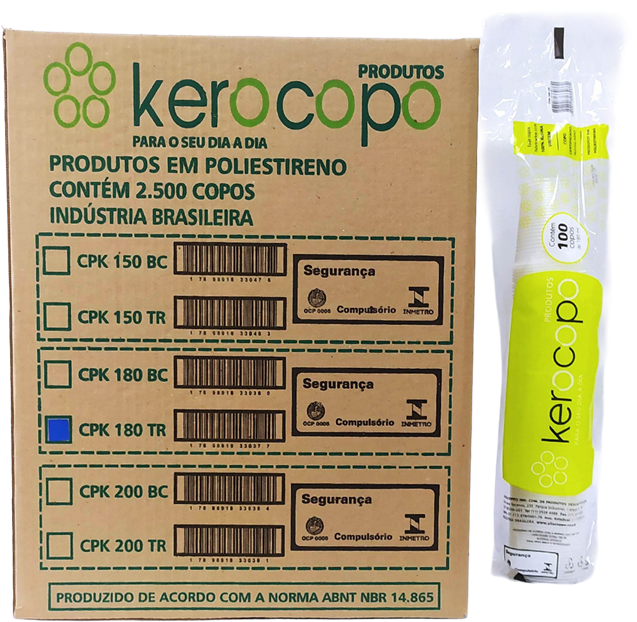 Copo Descartavel Kerocopo Ps Transparente 180ml 100un