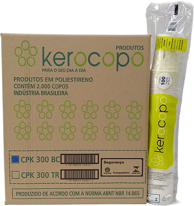 Copo Descartavel Kerocopo Ps Branco 300ml 100un