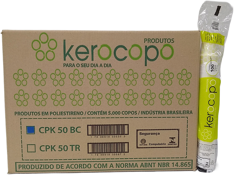 Copo Descartavel Kerocopo Ps Branco 50ml 100un