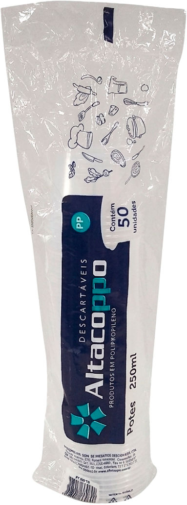 Pote Descartavel Altacoppo Pp Sem Tampa 50x250ml