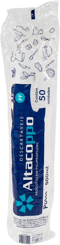 Pote Descartavel Altacoppo Pp Sem Tampa 50x500ml