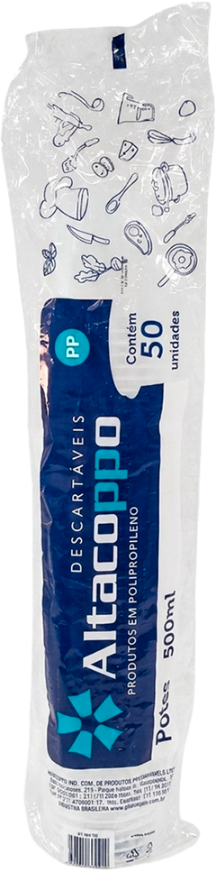 Pote Descartavel Altacoppo Pp Sem Tampa 50x500ml