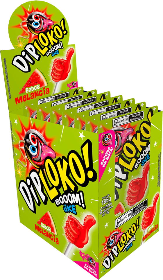 Pirulito Dip Loko Explosive Melancia 11g