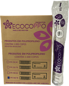Copo Descartavel Ecocoppo Pp Transparente 300ml 100un
