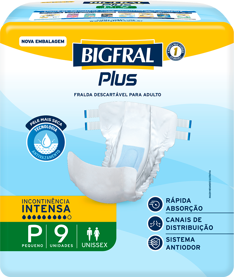 Fralda Geriatrica Bigfral Plus P 9un