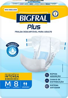 Fralda Geriatrica Bigfral Plus M 8un