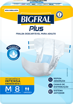 Fralda Geriatrica Bigfral Plus M 8un