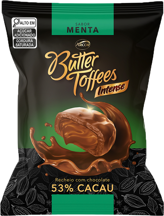 Bala Butter Toffees Chocolate Menta 53% Cacau 400g