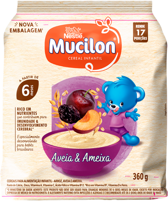 Mucilon Ameixa E Aveia Sachet 360g