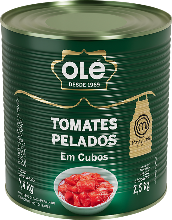 Tomate Pelado Ole Em Cubos Lata 1,4kg