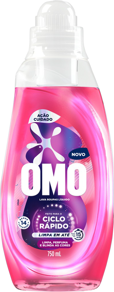 Sabao Liquido Ciclo Rapido Omo Acao Cuidado Rosa 750ml
