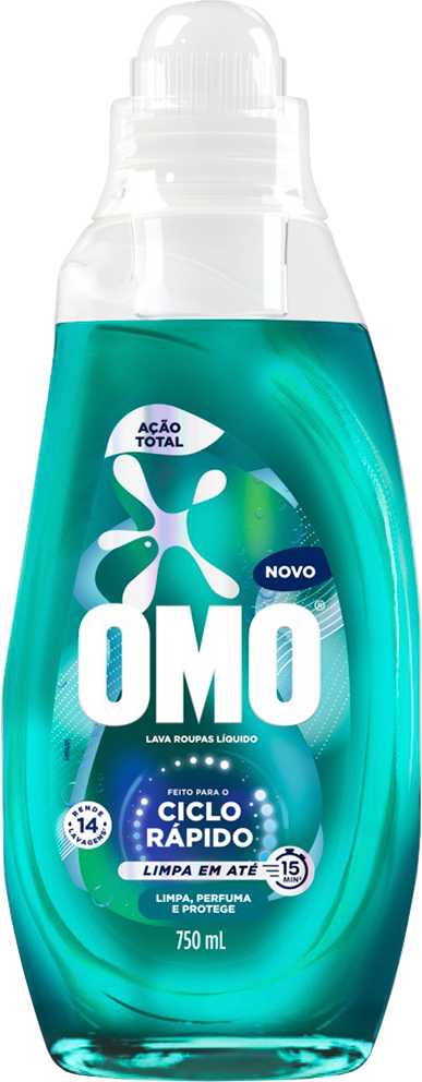 Sabao Liquido Ciclo Rapido Omo Acao Total Verde 750ml