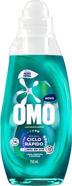 Sabao Liquido Omo Ciclo Rapido Acao Total 750ml