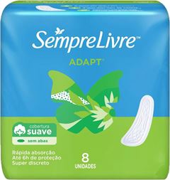 Absorvente Sempre Livre Adapt Suave Sem Abas 8un