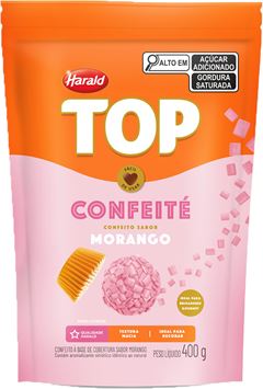 Chocolate Granulado Harald Top Confeite Morango 400g