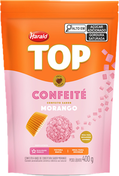 Chocolate Granulado Harald Top Confeite Morango 400g