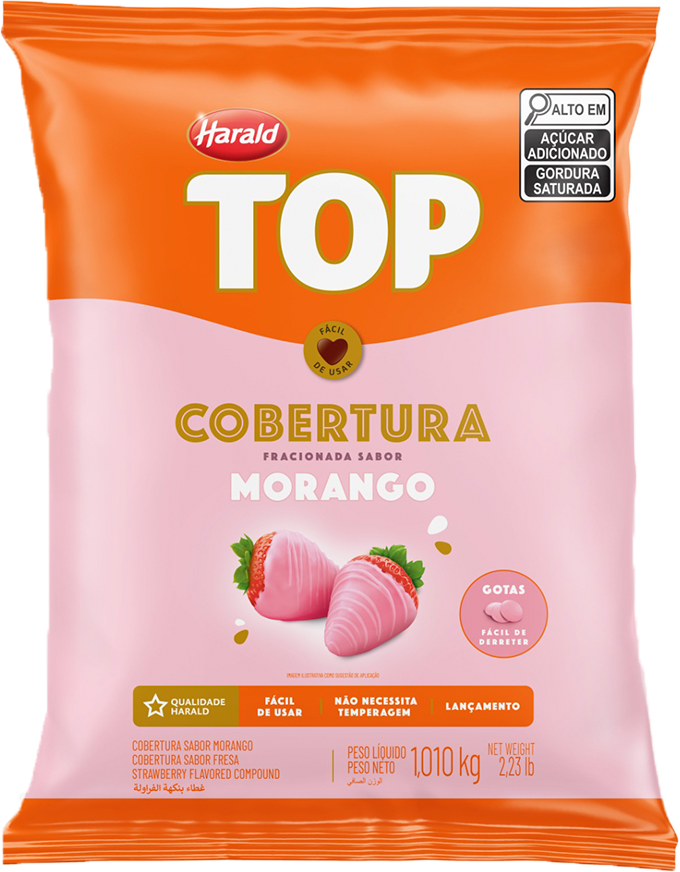 Cobertura Gotas Harald Top Morango 1,01kg