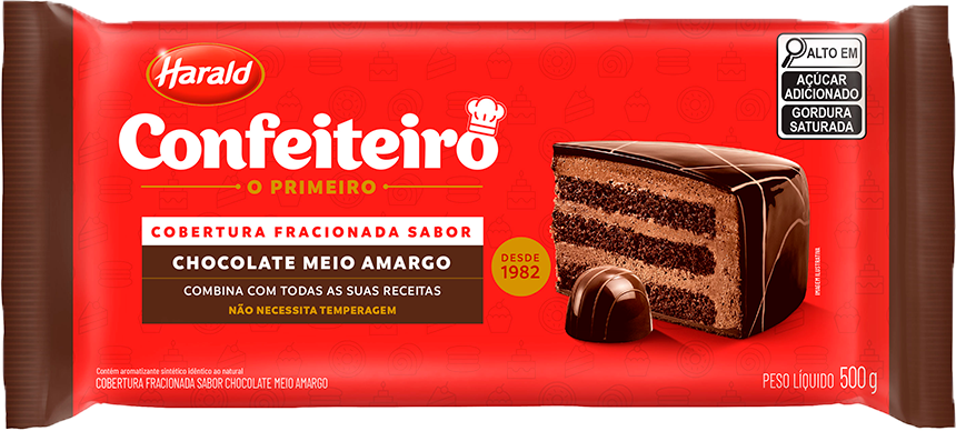 Cobertura Harald Confeiteiro Meio Amargo 500g