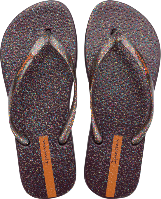 Sandalia Ipanema Glitter Fem Adulto Bordo/Laranja