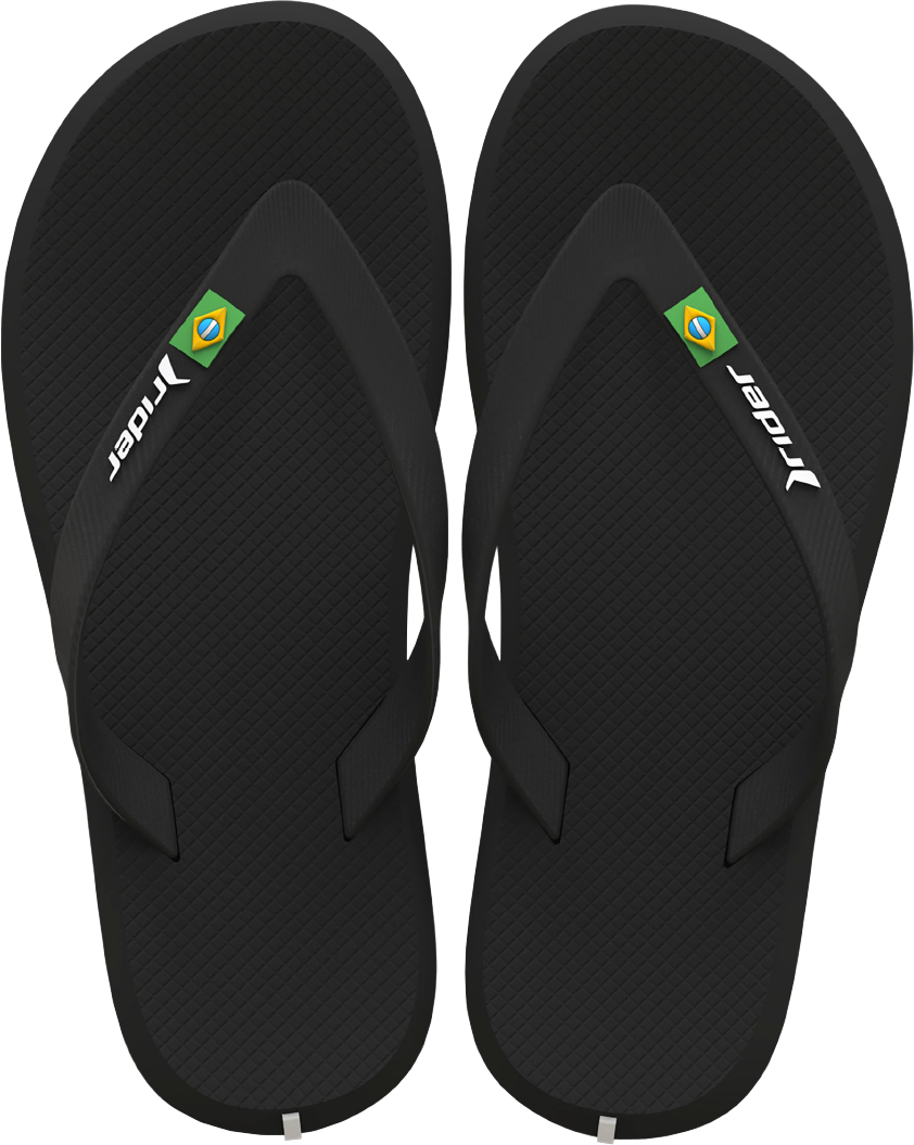 Sandalia Rider R1 Brasil Masc Adulto Preto/Preto/Branco