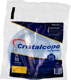 Prato Descartavel Cristalcopo Fundo Branco 50x10 18cm
