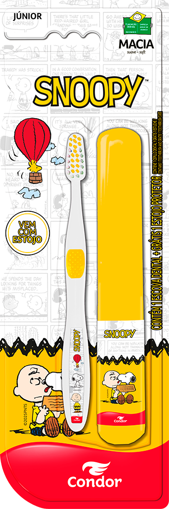 Escova Dental Infantil Condor Snoopy Com Estojo Gratis