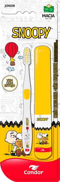 Escova Dental Infantil Condor Snoopy Com Estojo Gratis