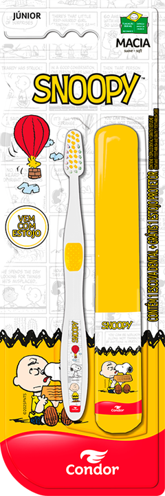 Escova Dental Infantil Condor Snoopy Com Estojo Gratis