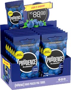 Preservativo Prudence Lubrificado Sabores Blueberry 3un