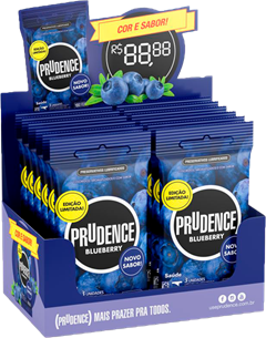 Preservativo Prudence Lubrificado Sabores Blueberry 3un