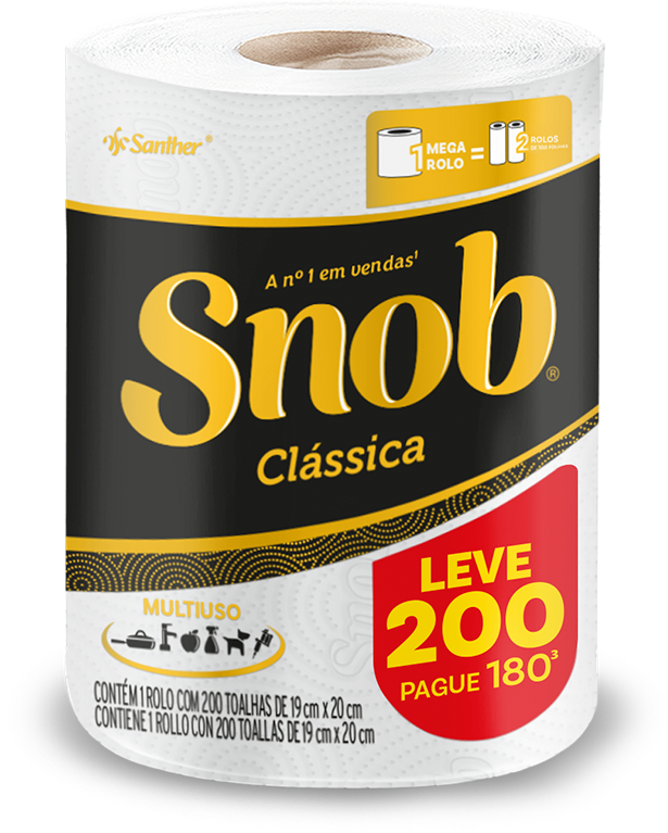 Papel Toalha Snob Branca Lv200fls Pg 180fls