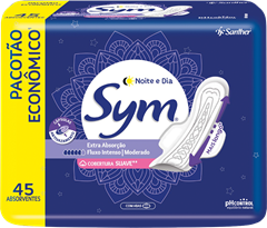 Absorvente Sym Suave Noite E Dia Com Abas 45un