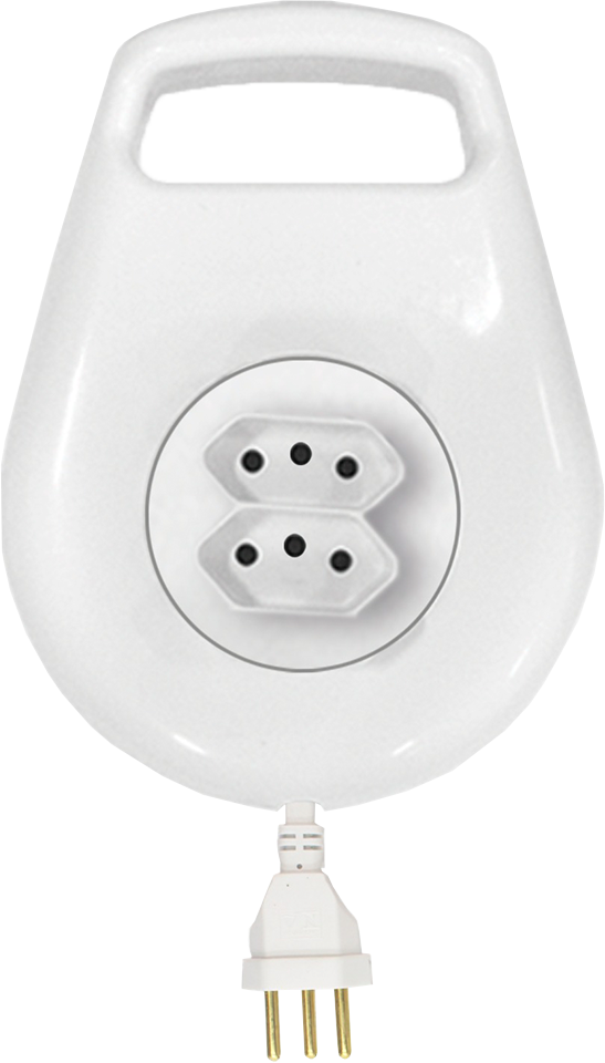 Extensao Eletrica Ilumi 3 Pinos Redonda Branca 3m