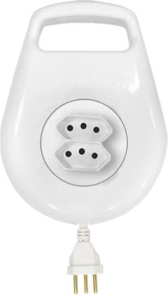 Extensao Eletrica Ilumi 3 Pinos Redonda Branca 3m