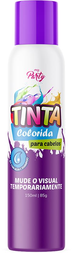 Tinta Spray Para Cabelo My Party Violeta Neon 150ml