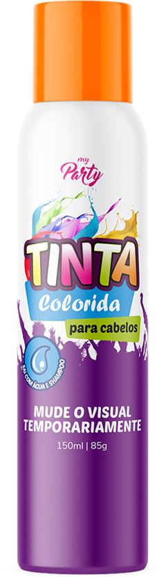 Tinta Spray Para Cabelo My Party Laranja Neon 150ml
